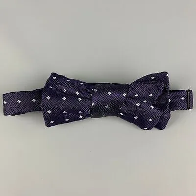 CHARVET Purple & White Squares Silk Bow Tie • £145.08