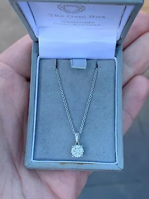 18ct Gold Diamond Pendant On 14ct Gold Chain Boxed • £12.50