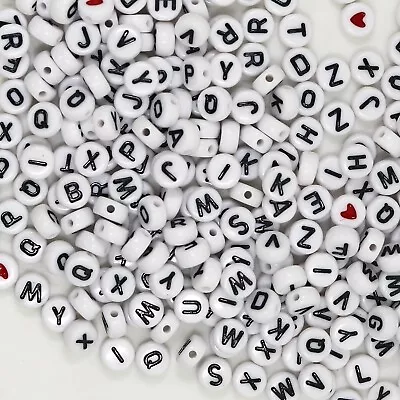 1450Pcs Letter Beads Acrylic 4X7Mm Round Letter Beads Kits Alphabet Beads A-Z • $10.49