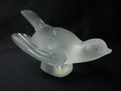Made In France Frosted Glass Sparrow Figurine/Paperweight - Lalique (?) 5.5  • $36.95