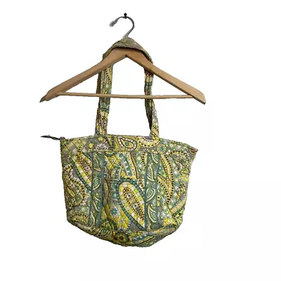 Vera Bradley Lemon Parfait Yellow Gray Paisley Print Small Hand Shoulder Bag • $14.07