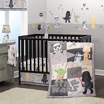 Lambs & Ivy Star Wars Classic 3-Piece Baby Crib Bedding Set - Yoda/Darth Vader • $99.99