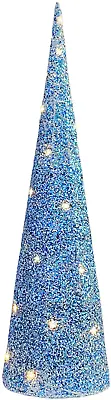 LED Glitter Cone Decoration Festive Light Up Christmas Fantasy Cone Ornament  • £11.99