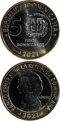 DOMINICAN/DOMINICAN REPUBLIC 5 PESOS 2021 UNC (New Type/'DOMINICANOS') • $5.33