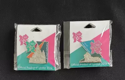 Official London 2012 Olympic Pin Badges - Pair In Original Packaging • £1.35