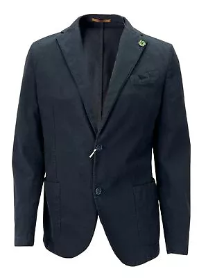 GABARDINE Men's Navy Patch Pockets Button Closure Sport Coat Sz XXL NWT • $159.56
