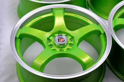 4 New DDR Fuzion 17x7.5 5x100/114.3 38mm Green Polished Finish 17  Wheels Rims • $659