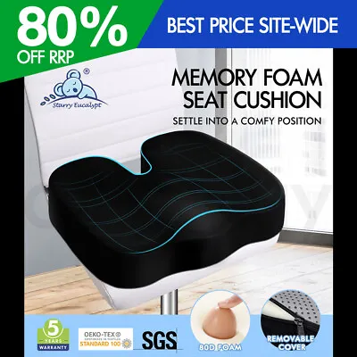S.E. Seat Cushion Memory Foam Pillow Pad Car Office Chair Back Pain Relief Black • $34.95