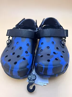 Post Malone X Crocs Duet Max Color Black/Blue Roomy Fit Size US Mens 6 • $150