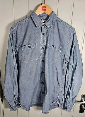 Carharrt Flagstaff Chambray Denim Shirt Men's Medium Rugged Workwear Pocket • £25