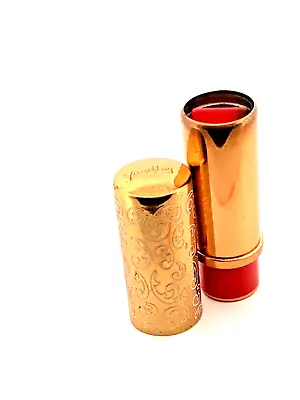 1940s YARDLEY LIPSTICK NEW YORK BRASS SWIRL TUBE RED ENAMEL BASE Vintage  NOS • $29.99