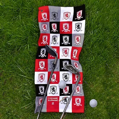 Middlesbrough FC Chequered - Officially Licensed Personalised Golf Towel • £15.99