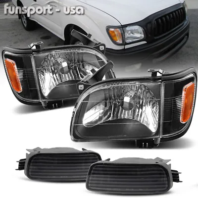 For Toyota Tacoma 2001-2004 Black Front Headlights Headlamps + Bumper Lights • $63.89