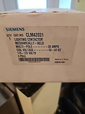 Siemens 20amp 4pole Mech Held Lighting Heating Contactor Clm1b04120 120vcoil Nib • $375