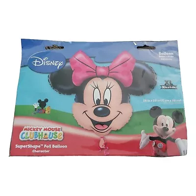 Disney Minnie Mouse Super Shape Jumbo 28 X 23 Foil Balloon Head W/Pink Bow   • $11.99