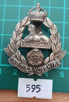 Original Cap Badge:595) East Lancashire Reg Kings Crown Bi-Metal • £8