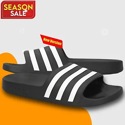 Adidas Adilette Aqua Slides Sandals - Unisex - Core Black/White • $41.11