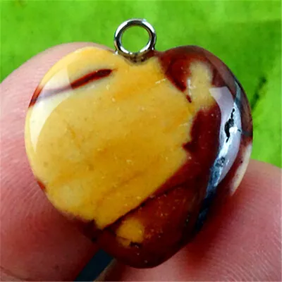 JT55494 20x20x7mm Natural Lace Mookaite Gem Heart Pendant Bead  • $0.01