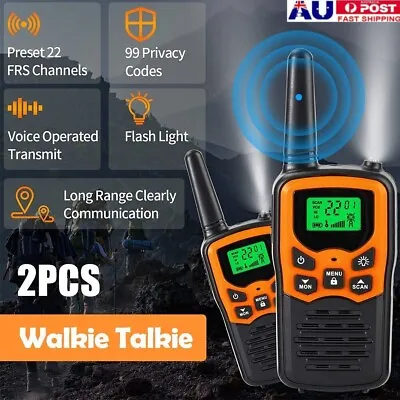 $36.99 • Buy 2X Handheld Walkie Talkie 2 Way Radio Set 22 Channel UHF 400-470MHz 10KM Range