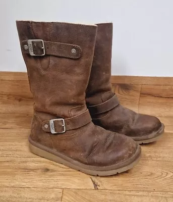 Ugg Kensington Boots Size 5.5 UK 7 Toast Leather 5678 PLEASE READ Pull On  • £31.95