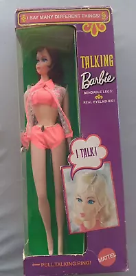 NRFB~ Brunette~Talking Barbie Doll~Vintage Mod 1969~ #1115~Nape Curl~NIB~Mute? • $597.77