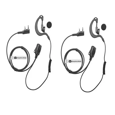 Kenwood Radio 2 Pin G Shape Soft Ear Hook Earpiece With HQ PTT Microphon • £23.99