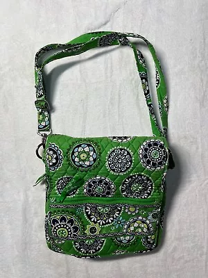 Vera Bradley Bag Green Cupcakes Mailbag Crossbody Adjustable Purse • $16.99