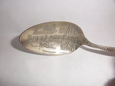 Antique Sterling Silver Souvenir Spoon Utah Salt Lake City Mormon Temple  • $49.99