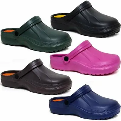 Mens Ladies Garden Mules Nursing Beach Sandals Hospital Rubber Pool Shoes • £6.95