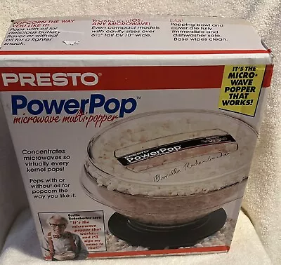 Vintage Presto Power Pop Microwave Popcorn Popper 04830 New In Box • $30