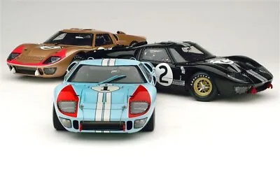 Exoto 1/18 Scale Diecast RLG18SC2 Ford GT40 Le Mans Gift Set 1-2-3 Finish 1966 • $10500