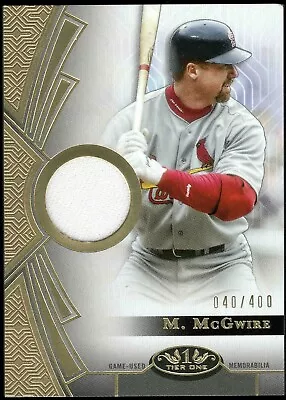 2023 Topps Tier One MARK MCGWIRE #T1R-MMC1 Cardinals 1 Game Used Jersey 40/400 • $11.89