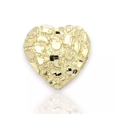 Textured Diamond Cut Heart Shaped Nugget Ring - 10K Yellow Gold • $284.99