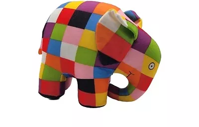 Vintage Crocodile Creek Plush Elmer Patchwork Elephant Stuffed Animal 7   1996 • $12.99