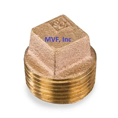 3/4″ Lead-Free Brass Pipe Plug 125# Threaded Square Head SOLID Plug <BR150521 • $8.54