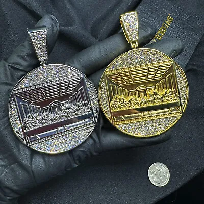XL Last Supper Pendant Iced Men Gold Plated Cubic Zirconia Hip Hop Celeb Jewelry • $15.99