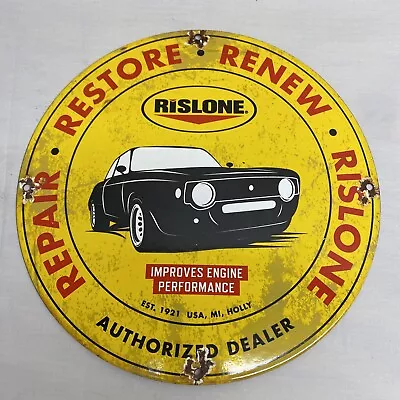 Rislone Autorized Delaer Service Additive Tune Up Engine Vintage Style Sign • $55.99