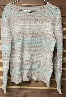 J. Crew Factory Lambswool Blend Sweater Pastell Beige Blue Women's Si S Knitted • $21.94