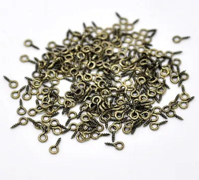 £1.87 • Buy 100 To 2000 Small Tiny Metal Screw Eye Eyepins Head Pins Crafts Loop Hooks