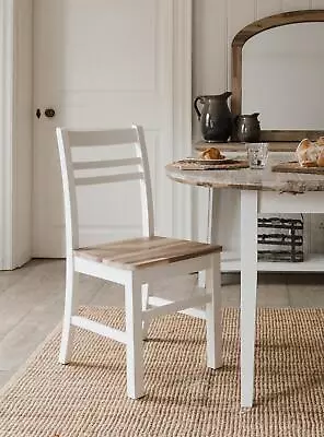 FLORENCE Country White Wooden Chair. Farmhouse Kitchen Dining Chair. White Chair • £78.99