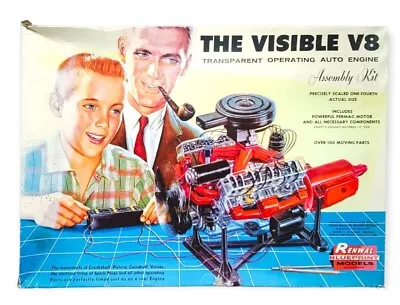 $250 • Buy Vintage 1960s Renwal Model The Visible V8 Engine Model Assembly Kit NOS