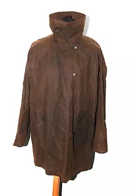 Vintage Mens The Australian Outback Collection Oilskin Short Riding Coat L Brown • £85