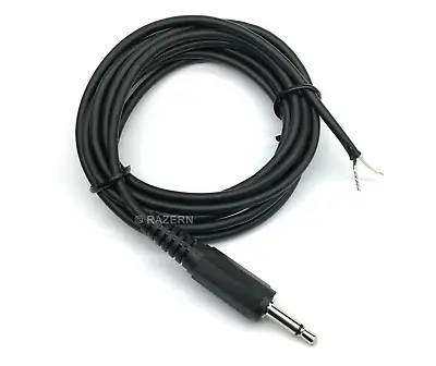 6 Ft 3.5mm 1/8 Mono Male Mini Plug To Bare Wire Audio Headphone Shielded Cable • $7.99