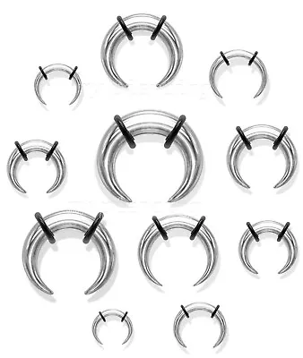 16G-00G Steel C-Shape Buffalo Taper Stretcher Expander With O-Rings Ear & Septum • $3.61