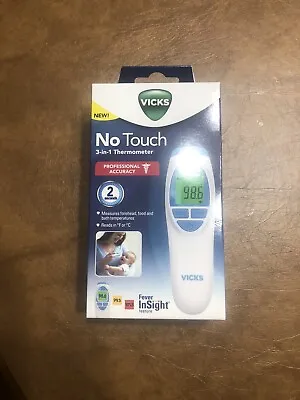 Vicks No-Touch Measures Forehead Food And Bath 3 In 1 Thermometer • $26