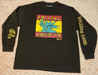 ROLLING LOUD NYC 2019 Queens Long Sleeve T-Shirt XL Travis Scott Juice Wrld NYC • $124.99