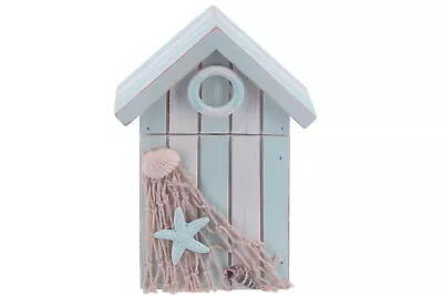 Nautical Wooden Beach Hut Storage Box | Home Decor | Jewellery Storage Box • £8.99