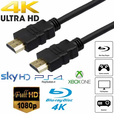 £3.50 • Buy HDMI Cable Premium High Speed FULL HD 4K 2160p 1080p TV Short&Long 2M 5M 10M 15M