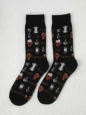 Coffee Pattern Crew Socks For Men Fun Socks Funky Socks Novelty Socks • $6.32