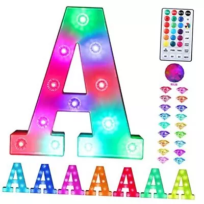 Colorful Light Up Letters Led Marquee Letter Lights With Remote 18 Colors A • $25.62